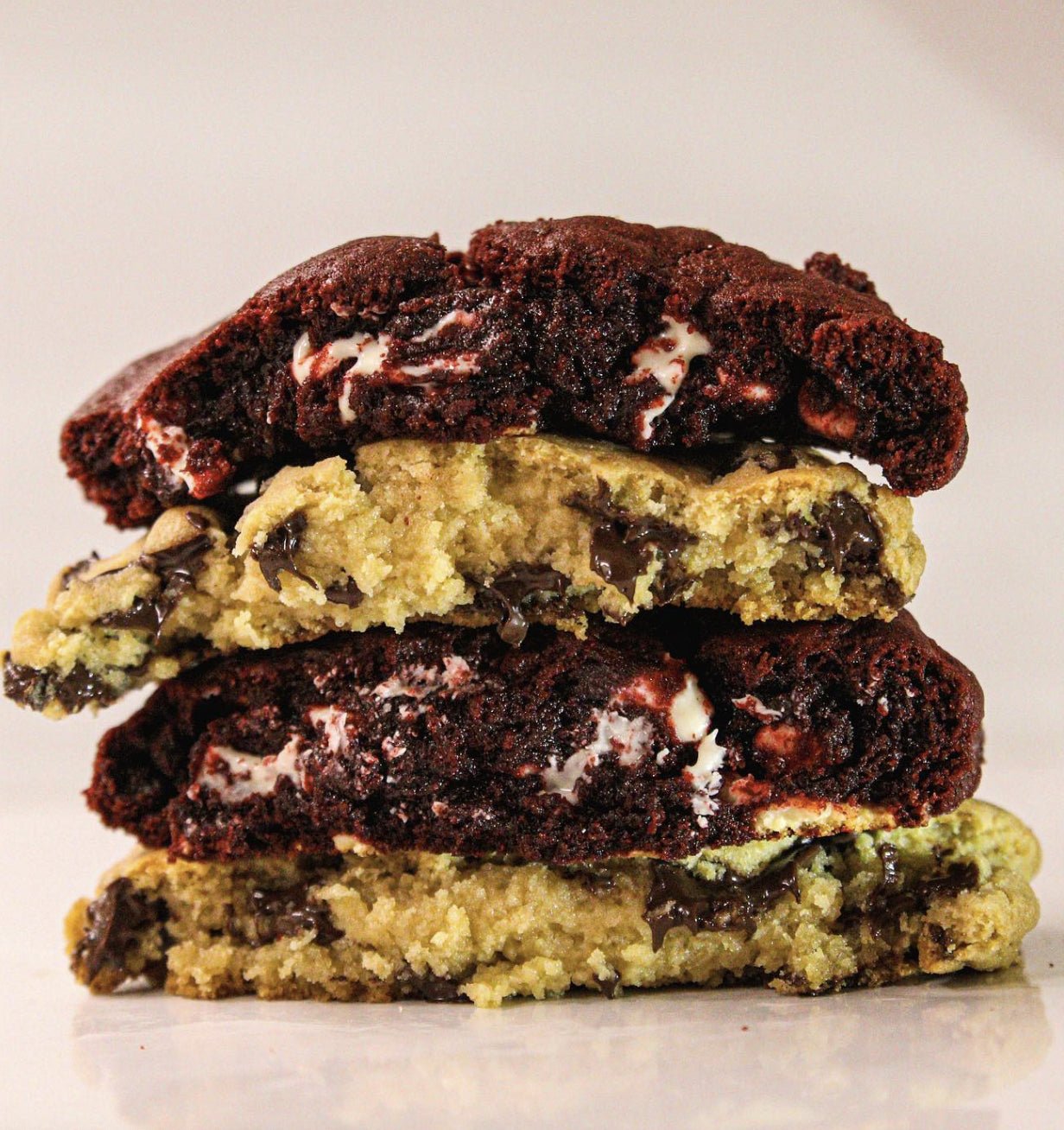 Half and Half Red Velvet - Choc Cookies